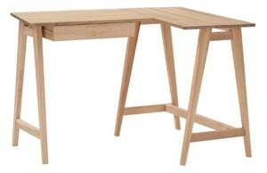 LUKA kőris L-alakú íróasztal B115cm x D85cm Jobb kézzel