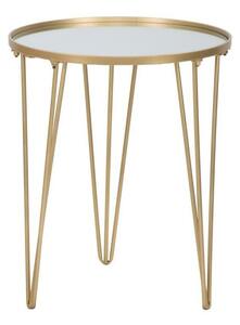 Kerek tükrös asztalka, három lábbal, 40 cm, arany - TAMARA