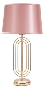 Modern asztali lámpa, ovális mintájú vázzal, rózsaszín-arany - MANUREVA
