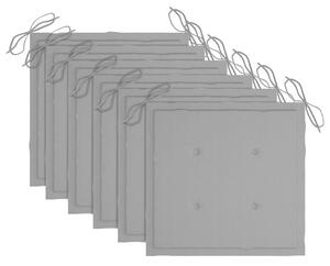 VidaXL 6 db összecsukható tömör tíkfa kerti szék párnával