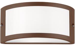 Viokef Limnos kültéri fali lámpa, 25x12 cm, fehér-barna, 1xE27 foglalattal