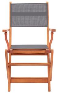 VidaXL 8 db szürke tömör eukaliptuszfa és textilén összecsukható szék