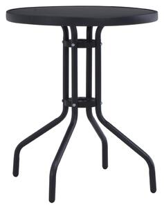 VidaXL fekete acél és üveg kerti asztal 80 cm