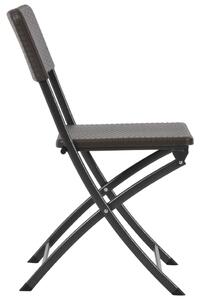 VidaXL 2 db barna összecsukható acél és HDPE kerti szék