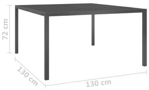VidaXL fekete acél és üveg kerti asztal 130 x 130 x 72 cm