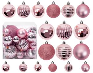 Tutumi, függő karácsonyfa díszek 36 db 311433, rózsaszín CHR-02000