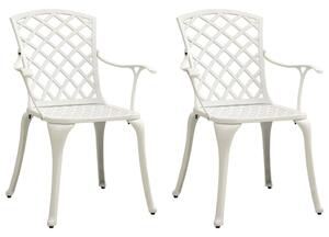 VidaXL 2 db fehér öntött alumínium kerti szék