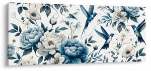 Kép - Kolibrikok virágokkal (120x50 cm)
