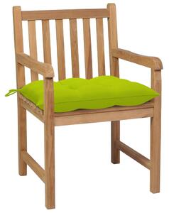 VidaXL 4 db tömör tíkfa kerti szék élénkzöld párnával