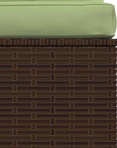 VidaXL barna polyrattan kerti középső kanapé párnákkal
