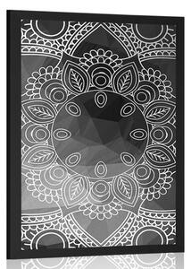 Poszter fekete fehér Mandala