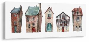 Kép - Akvarell házak (120x50 cm)