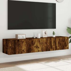 VidaXL 2 db füstös tölgy fali TV-szekrény LED-ekkel 80x35x31 cm