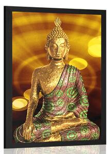 Poszter Buddha szobor abzstrakt háttérrel