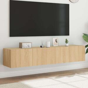 VidaXL 2 db sonoma-tölgy színű fali TV-szekrény LED-del 80x35x31 cm