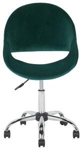Smaragdzöld bársony irodai szék SELMA