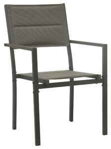 VidaXL 4 db antracitszürke textilén és acél kerti szék