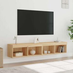 VidaXL 2 db sonoma tölgy színű TV-szekrény LED-ekkel 80x30x30 cm