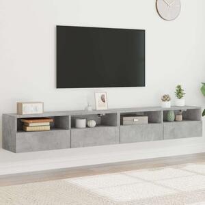 VidaXL 2 db betonszürke szerelt fa fali TV-szekrény 100x30x30 cm