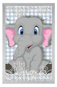 Poszter kis elefánt - 20x30 white