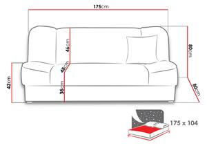 TODASANA kinyitható kanapé tárolóval, fehér + sötétszürke 1