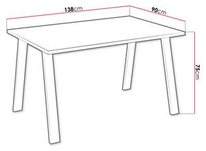 KLEAN 3 indusztriális étkezőasztal - fehér / fekete matt