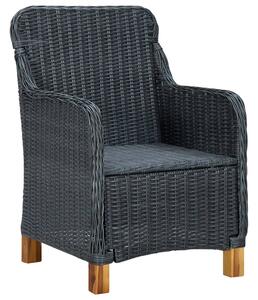 VidaXL 2 db sötétszürke polyrattan kerti szék párnával