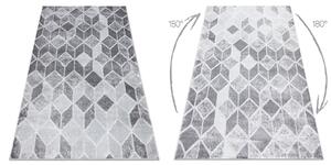 Modern MEFE szőnyeg B400 Kocka, geometriai 3D - Structural két szintű gyapjú sötétszürke