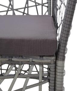 VidaXL 2 db szürke polyrattan kültéri szék párnával