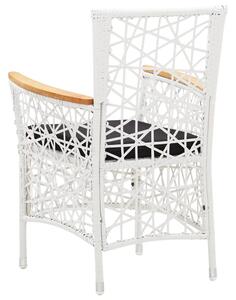VidaXL 2 db fehér polyrattan kültéri szék párnával