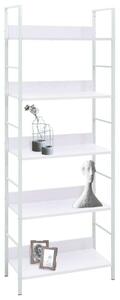 VidaXL 5 szintes fehér szerelt fa könyvespolc 60 x 27,6 x 158,5 cm