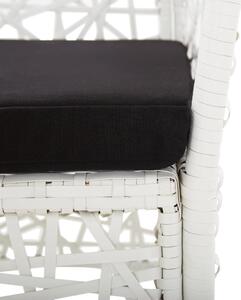 VidaXL 2 db fehér polyrattan kültéri szék párnával