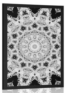 Poszter érdekes mandala fekete fehérben
