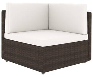 VidaXL 2 személyes barna elemes polyrattan kanapé