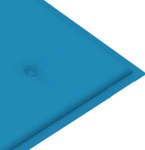 VidaXL tömör tíkfa kerti pad kék párnával 120 cm