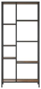 Modern Ipari Könyvespolc - Fa és Acél - 80x30x180 cm