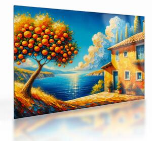 Üveg kép - Ház narancsokkal II. (70x50 cm)