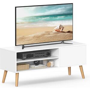 TV-állvány, 120 cm széles TV-szekrény, fehér