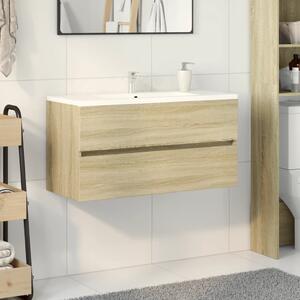 VidaXL sonoma tölgy színű szerelt fa mosdószekrény 90 x 38,5 x 45 cm