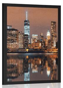 Poszter tükröző Manhattan a vízben