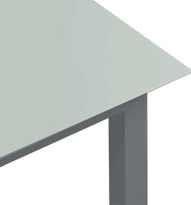 VidaXL világosszürke alumínium és üveg kerti asztal 150 x 90 x 74 cm