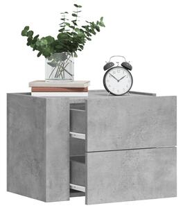 Betonszürke falra szerelhető éjjeliszekrény 45 x 30 x 35 cm