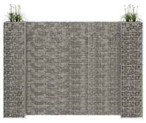 H alakú acéldrót virágtartó gabion 260 x 40 x 200 cm