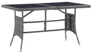 Szürke polyrattan kerti asztal 140 x 80 x 74 cm