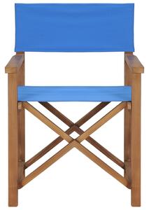 VidaXL kék tömör tíkfa rendezői szék