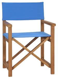 VidaXL kék tömör tíkfa rendezői szék