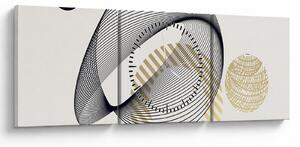 Kép - Geometriai formák N⁰3 (órával) (90x30 cm)