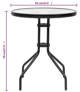 VidaXL fekete acél kerti asztal Ø60 x 70 cm