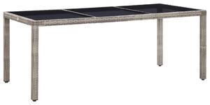 VidaXL szürke polyrattan kerti asztal 190 x 90 x 75 cm