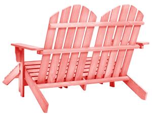 VidaXL kétszemélyes rózsaszín fenyőfa kerti adirondack szék és zsámoly